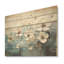 Collage de fleurs bleu et blanc saisonnier - Art saisonnier sur bois de pin naturel-1252188222