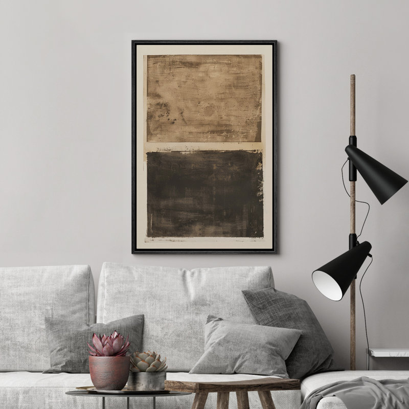 Illustration de formes abstraites brunes, décor rustique M135, Noir, H 24 po x l 16 po