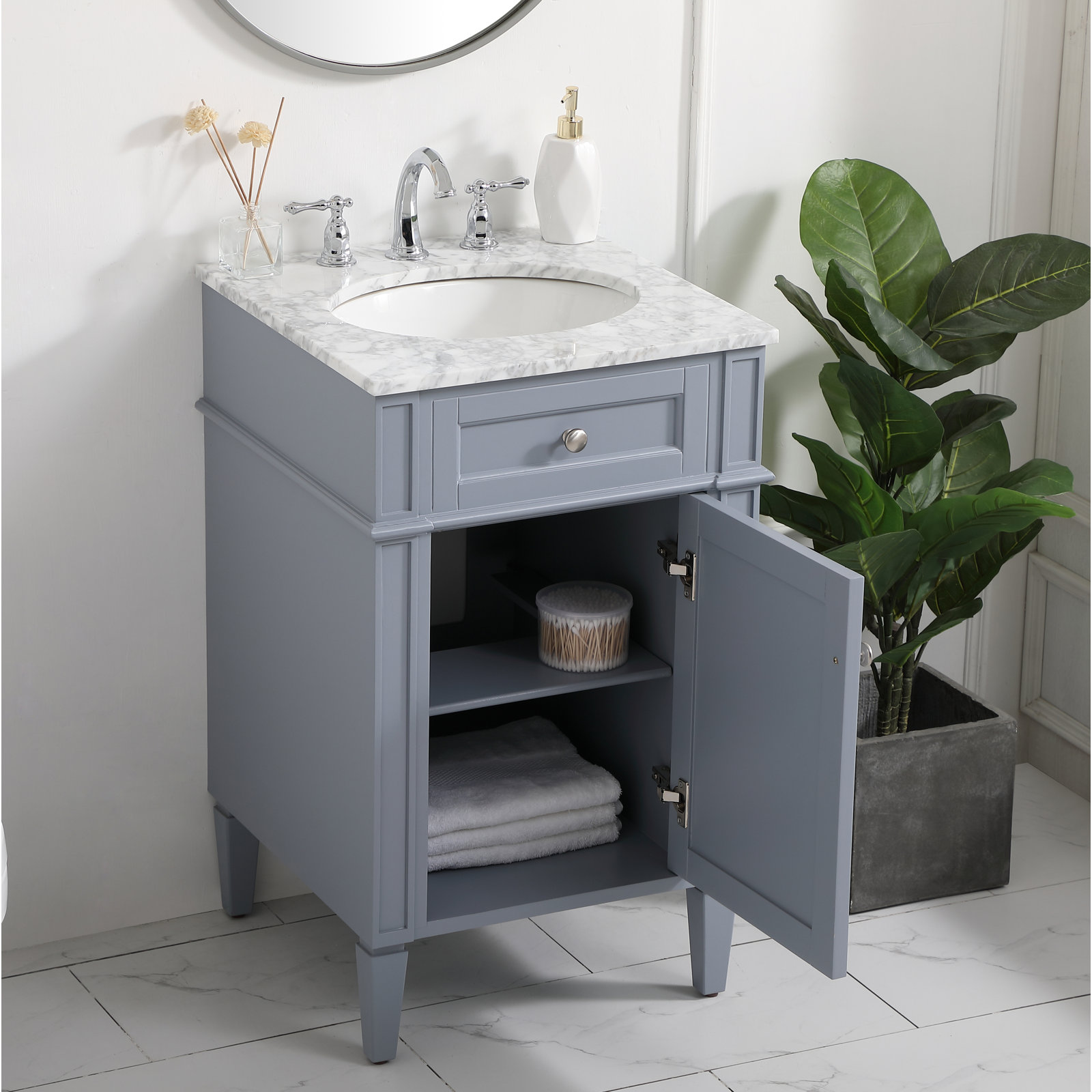 Rivers 21'' Single Bathroom Vanity, Gray