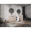 Meuble-lavabo autoportant de 84 po avec lavabo en céramique et armoires de rangement, porte à fermeture douce, tablette réglable-1568606747