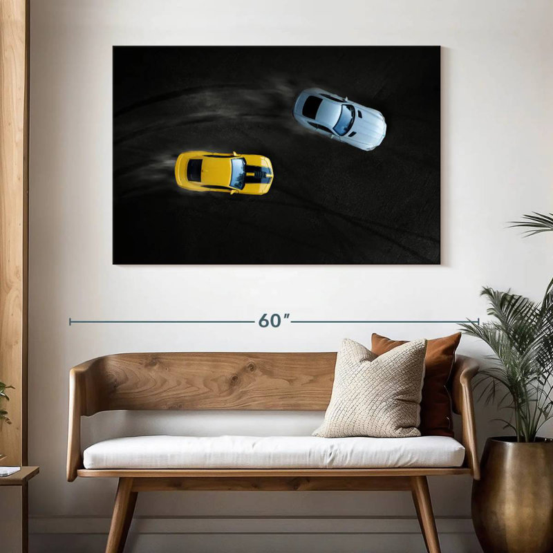 Mehar Two Drifting Cars, 32" H x 48" W