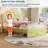 Bed Frame with LED Lights, Upholstered Platform Bed with Storage Drawer, Crystal Tufted Headboard for Kids, Teens, Noise-Free Slats & Easy Assembly-1400025496