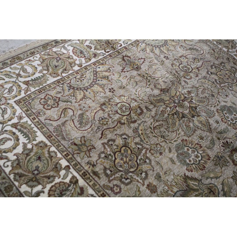 Tapis ivoire et chameau noué à la main de haute qualité