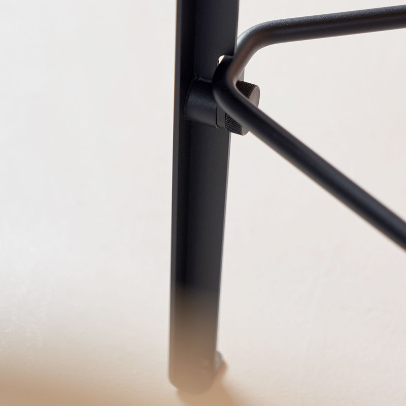 Lou Triangle Bar Stool, Graphite Black