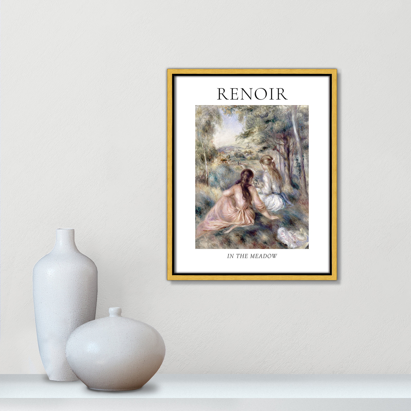 Old Masters Collection "In the Meadow" Print, No, 15.5" H x 12.5" W x 2" D, Gold Floater Frame