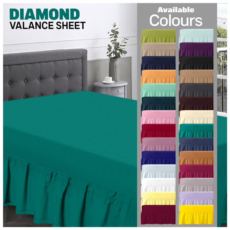 Premium Cotton Blend Plain Dyed Valance Sheet | Soft Durable and Breathable Luxury Bed Sheet for Ultimate Comfort, King (5')