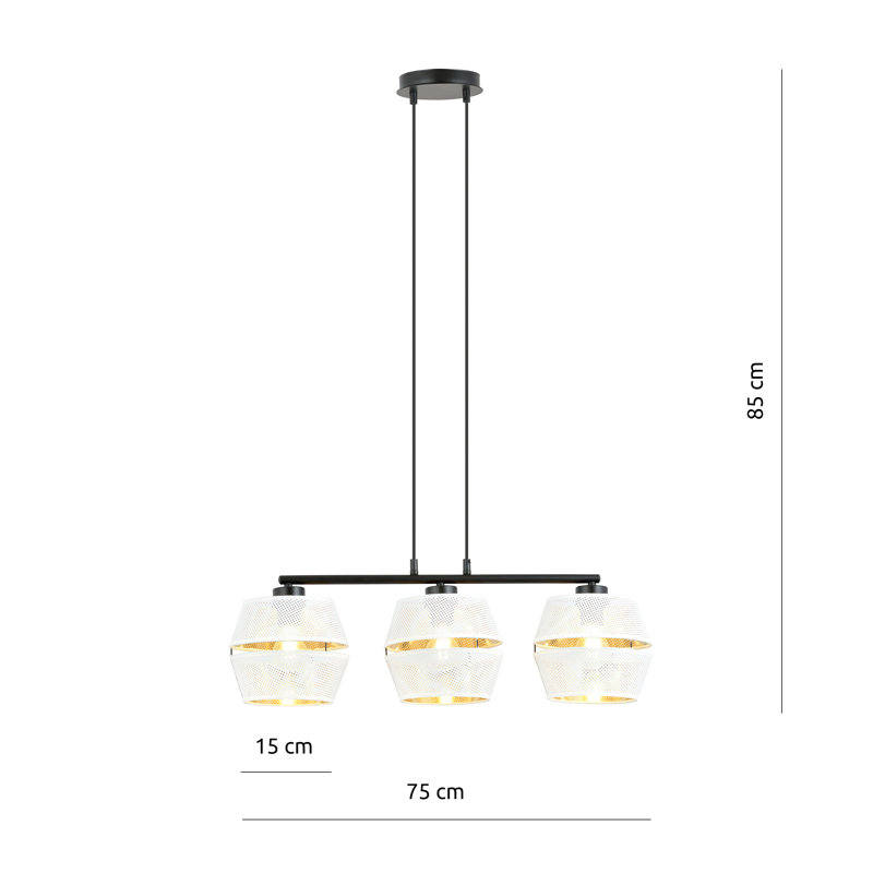 Igasho 3 - Light Pendant, White/Gold