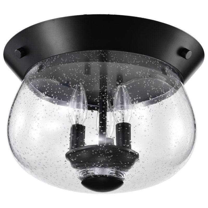 Plafonnier encastré en verre Marelys, Noir mat