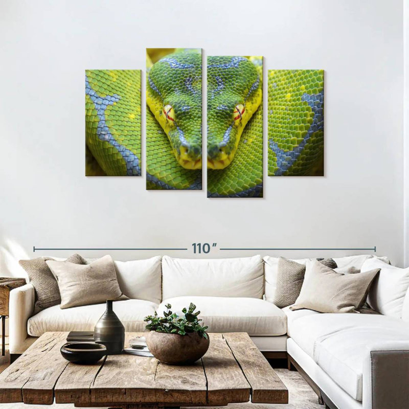 Brampt Fierce Green Tree Python, 48"H x 75"W