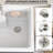 30 Inch Kitchen Sink Laundry Soild Surface Sink With Gray Standing Storage Cabinet