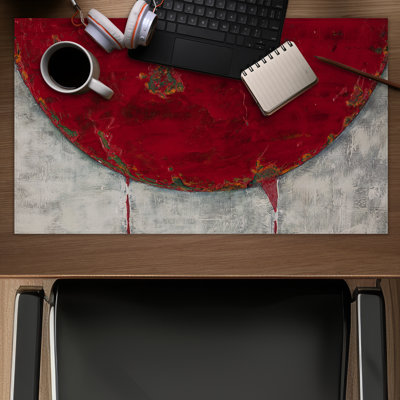 Red Half Circle - Contemporary Abstract Gaming Mat for Home Decor