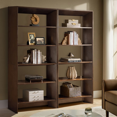 Cooney Modern 76"H 5 Shelf Birch Veneer Finish Bookcase