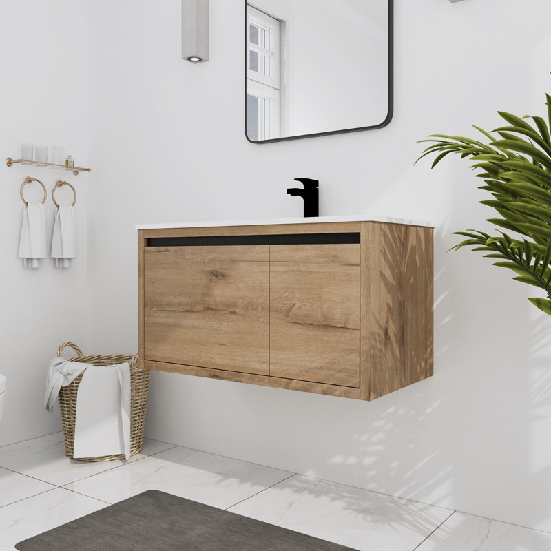 Ensemble de meuble-lavabo mural simple 36 po Makaria