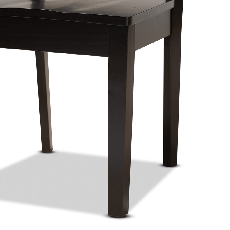 Ensemble de salle à manger 5 pièces Annorah en bois fini brun foncé, H 37,4 po x l 17,9 po x P 19,9 po, Brun foncé, 5 pièces