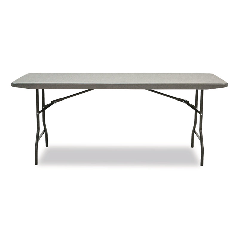 Charcoal Gray Heavy-Duty Rectangular Folding Table
