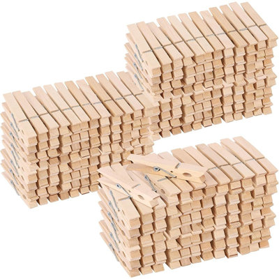 500-Pack Large Wooden Clothespins, Heavy-Duty Natural Wood Clips for Laundry, Crafts & Hanging Clothes