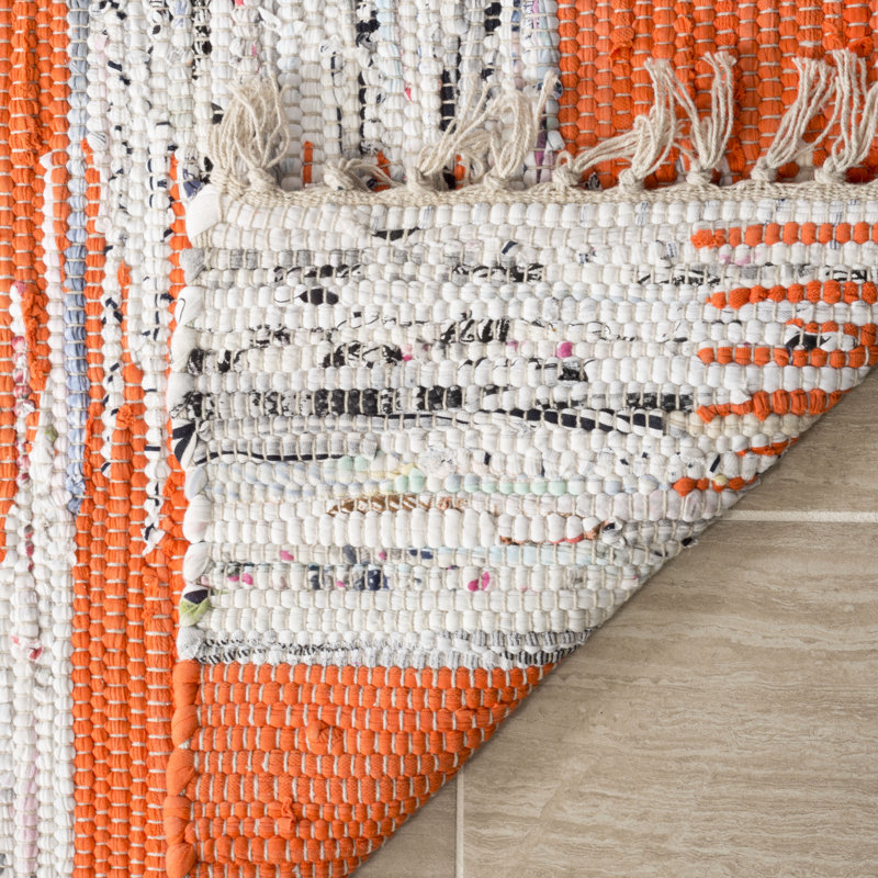 Opie Hand Woven Cotton Ikat Rug, Square 6'