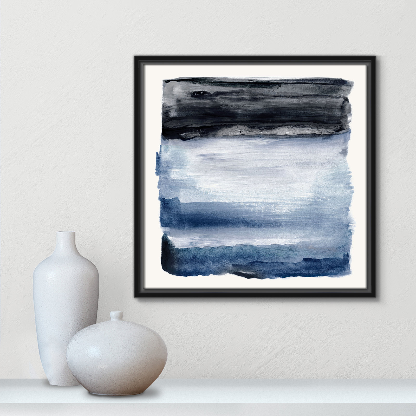 Navy Sky I Print by Nan, Black, 17.5" H x 17.5" W