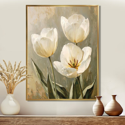 Tulipe blanche, danse de sérénité - Tulipes, art mural