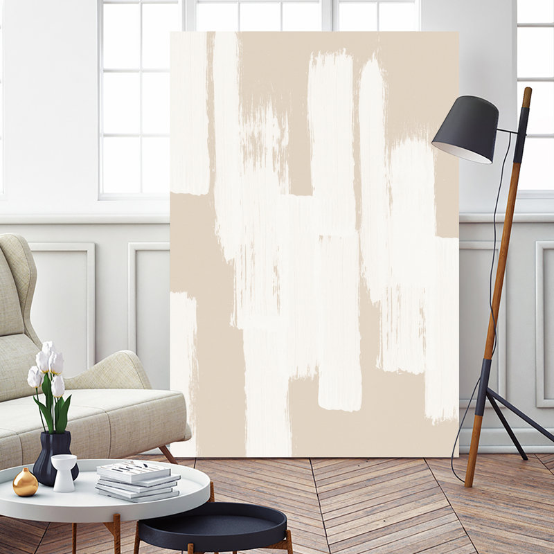 " Beige Brush Strokes " by Melloi, 84" H x 54" W