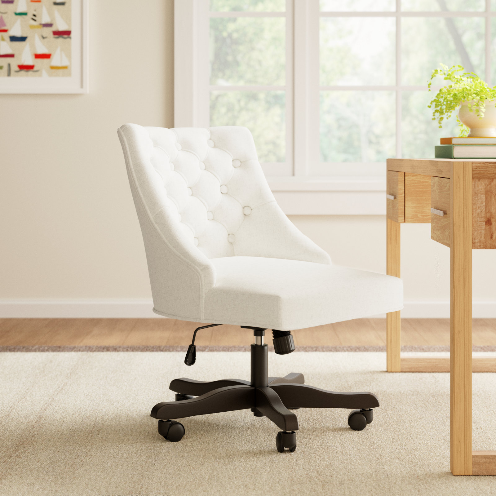 Swivel Office Chair, Beige