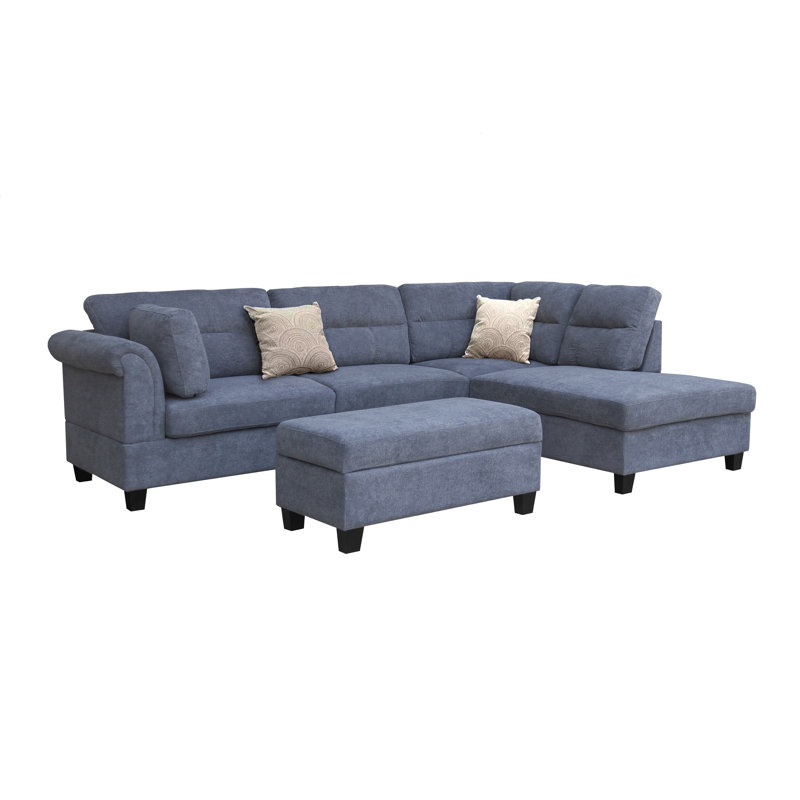 Canapé modulaire en tissu Diego avec l, Gris