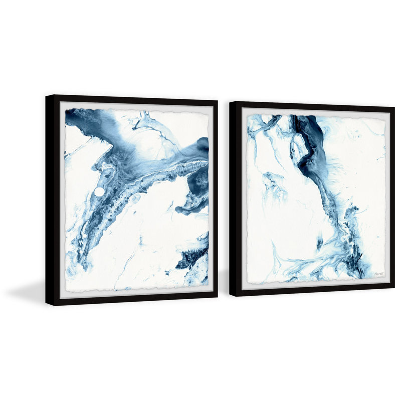 «Blue Water» par Marmont Hill - ensemble de 2 reproductions de cadres photo simples, H 12 po x l 12 po x P 1,5 po