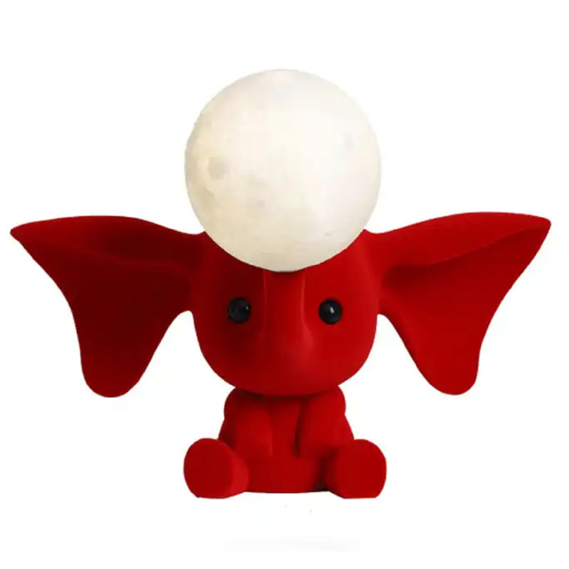 Caricature d'une lampe de table en résine, Rouge