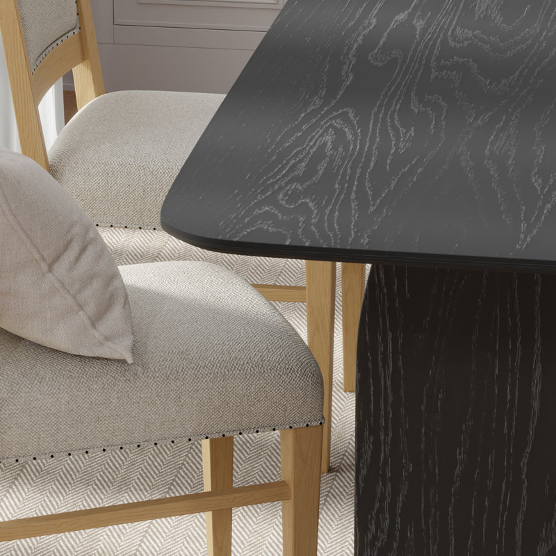 Rectangle Wood Dining Table, 30"H x 79"L x 33.5"W, Black