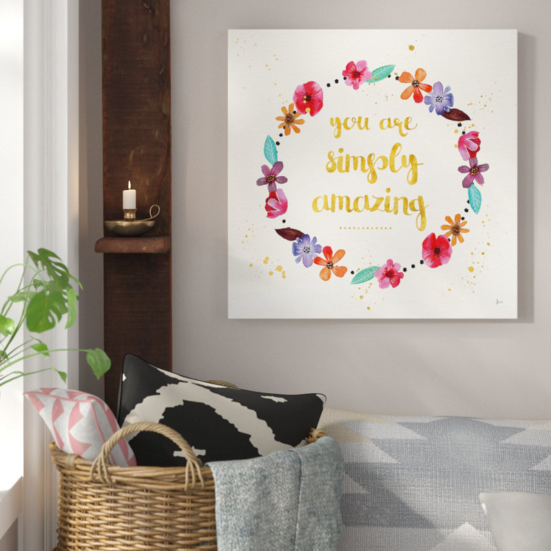 « simply incroyable i », art textuel sur toile, H 18 po x l 18 po x P 1 po, Toile tendue