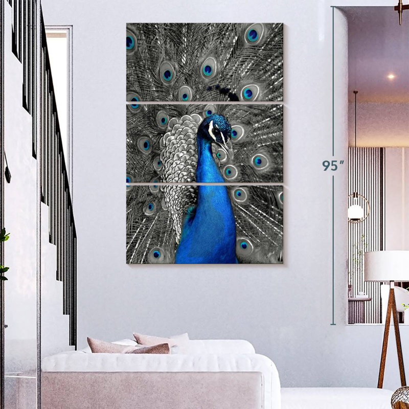 Brampt Close Up Blue Peacock, 74" H x 48" W