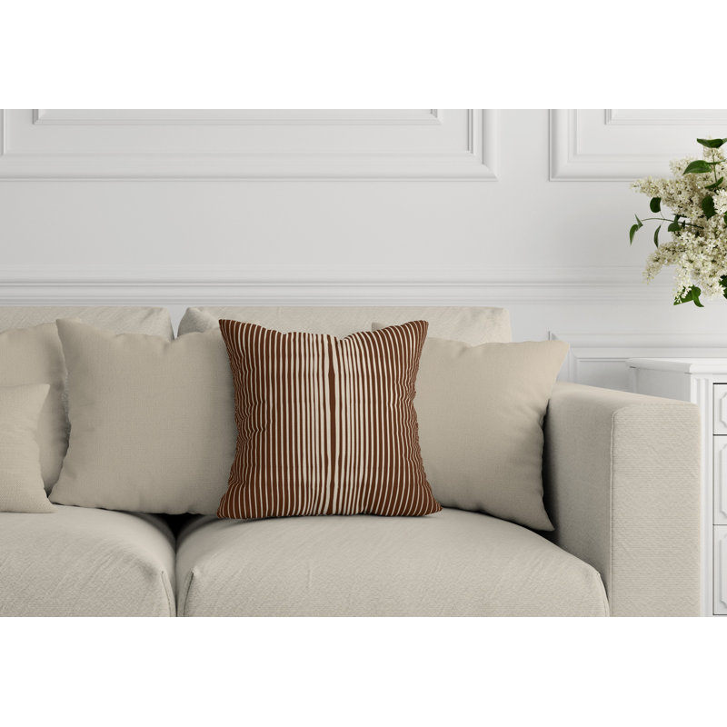Coussin intérieur / extérieur Ash River, L 19 po x H 19 po, Brun