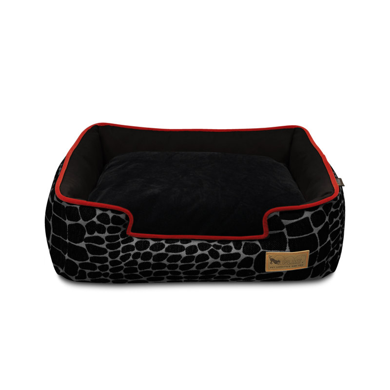 Lit pour animaux Kalahari, Girafe noire / sangria, Petit (l 24 po x P 19 po x H 7 po)