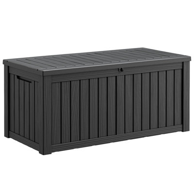 Grande boîte de rangement en résine 150 gallons - Rangement extérieur imperméable avec couvercle verrouillable et cloisons amovibles