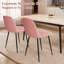Chaises modernes en velours avec pieds en métal, ensemble de 2, rose