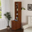 Table de bout haute avec 3 tiroirs et 4 tablettes ouvertes, table d'appoint polyvalente pour chambre à coucher et espaces de coin compacts