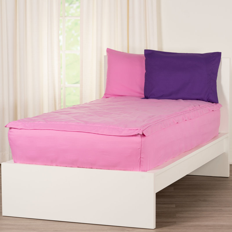  Bunkie Deluxe All-In-One Zipper Bedding Set, Full / Double, Pink Peony