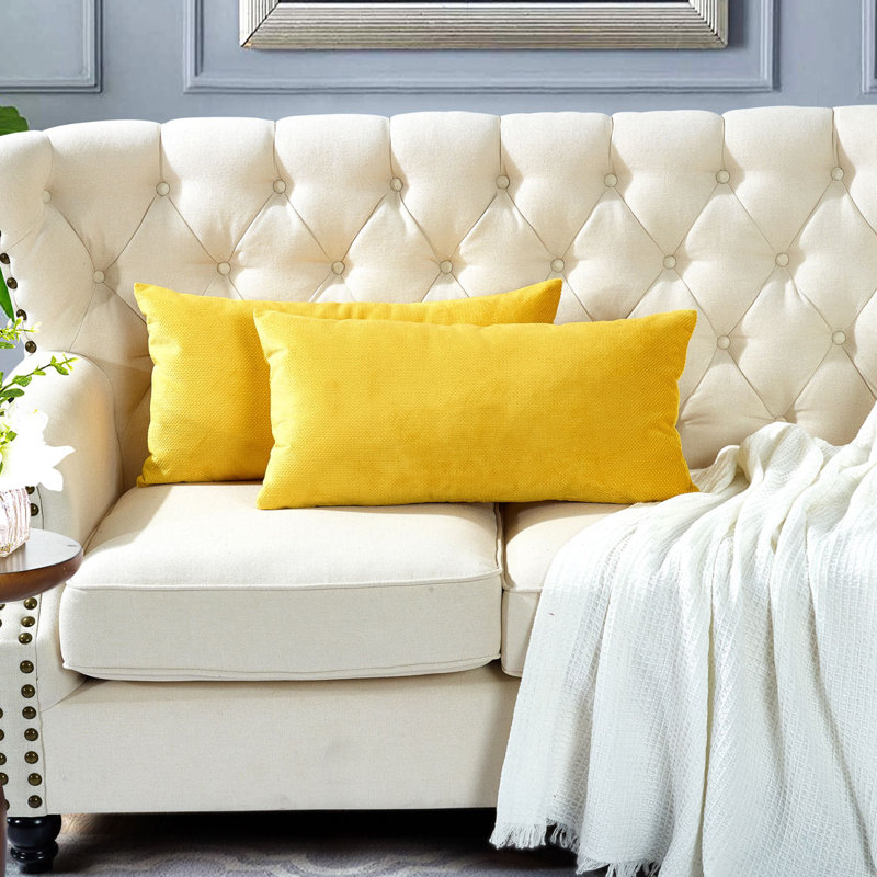 Rectangular Lumbar Cushion Cover, Jojoba Yellow