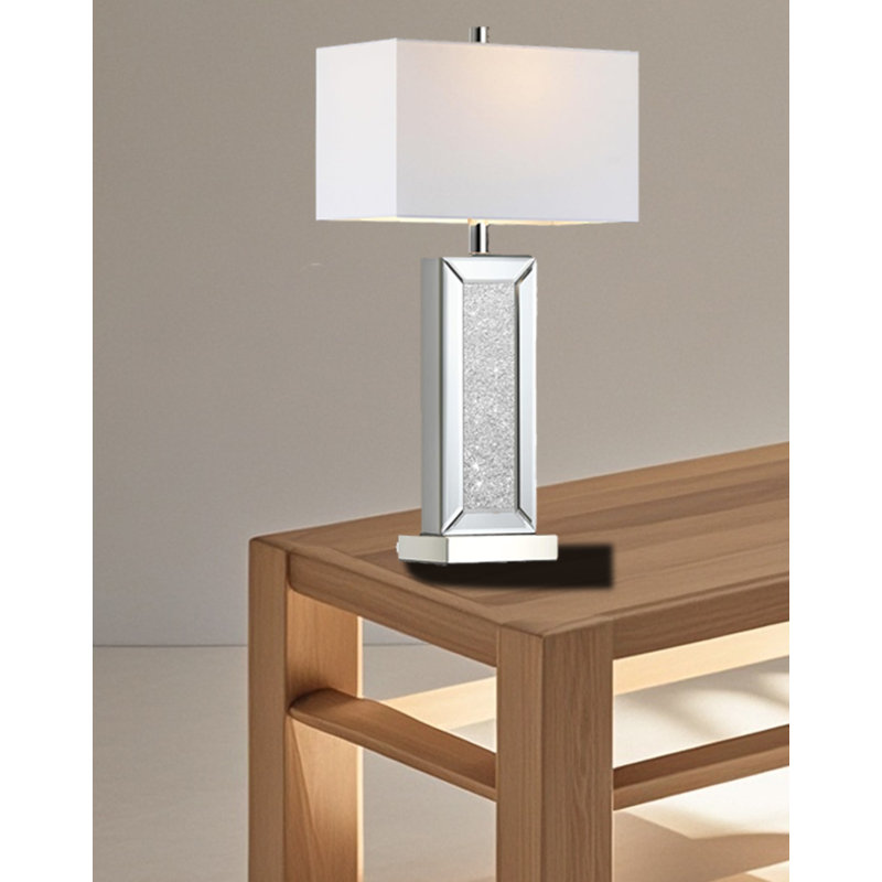 Silver Mirror Diamond Crystal Bedside Lamp