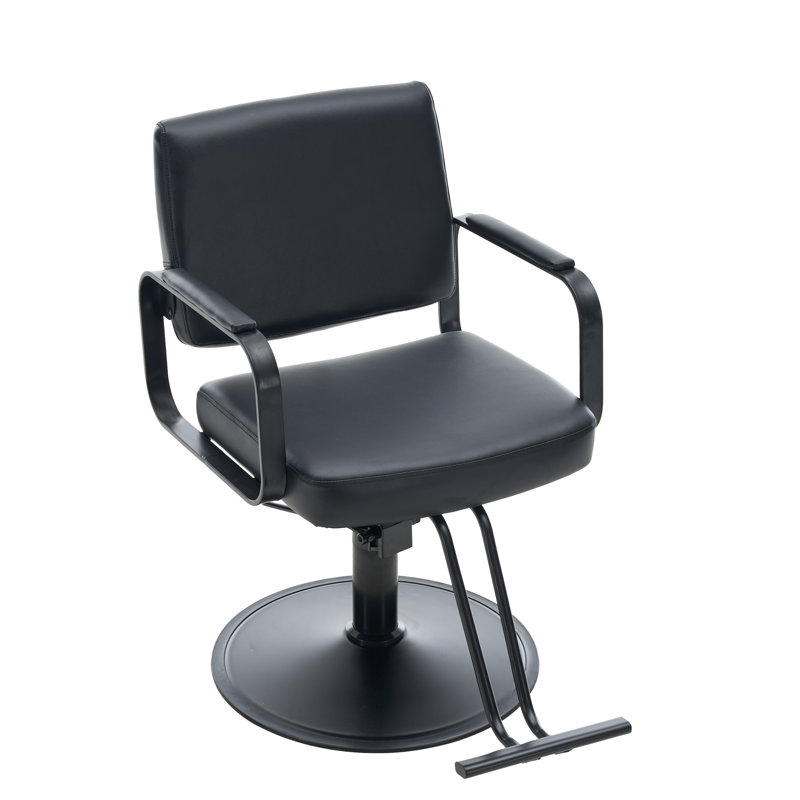 Fauteuil de coiffure pivotant à 360 degrés avec repose-pieds et coussin en PU pour salons de coiffure et barbiers