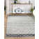 Tapis géométrique ivoire en jute et sisal tissé à plat à la main