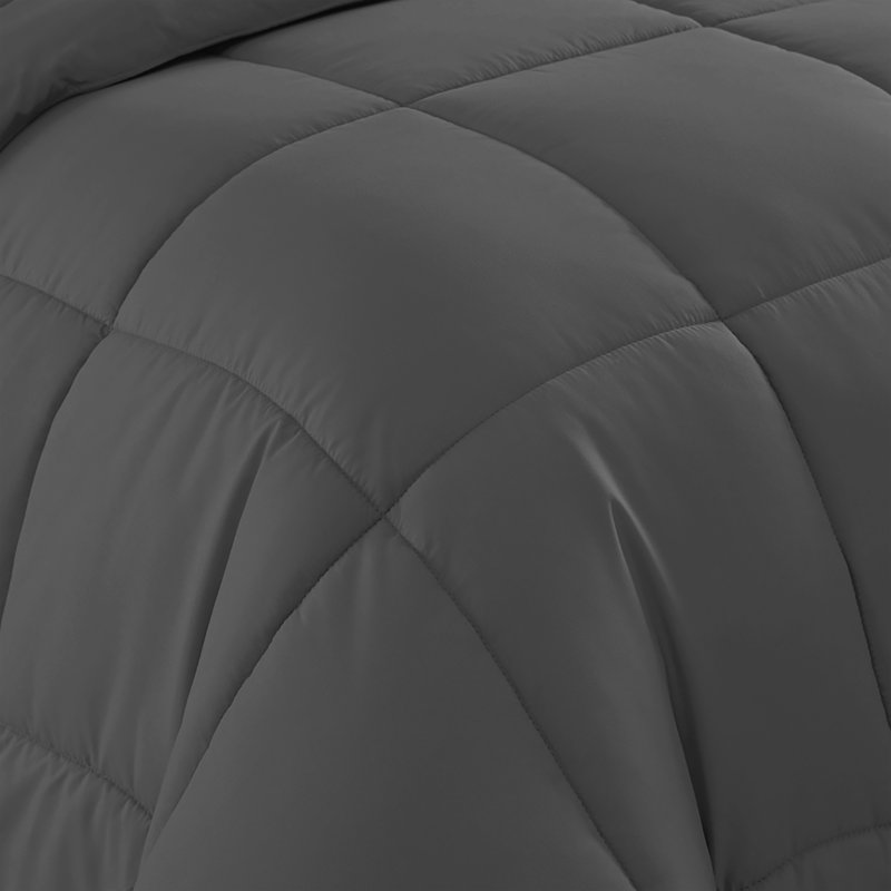  Luxury Alternative Comforter and Sheet Set, Grey, King Comforter + 6 Additional Pieces