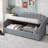 Linen Upholstered Daybed With Spacious Underbed Storage, Full Size - Durable Solid Wood Frame-2039393189
