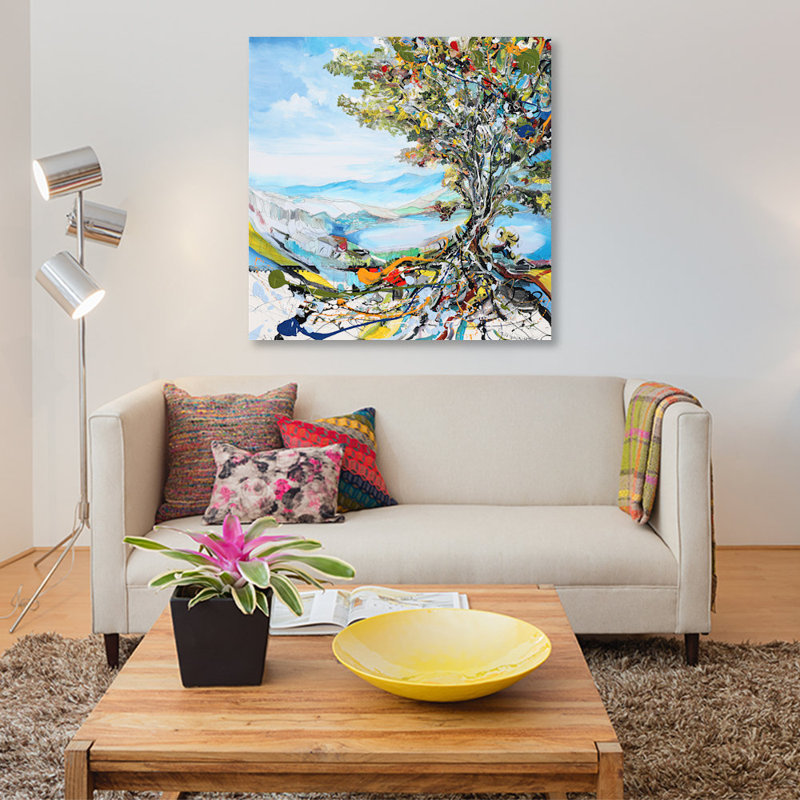 «Festivation Tree», reproduction sur toile, H 18 po x l 18 po x P 1,5 po, Pas de tapis, Toile tendue