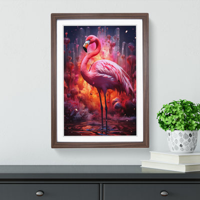Flamingo Futurism Art - Framed Print