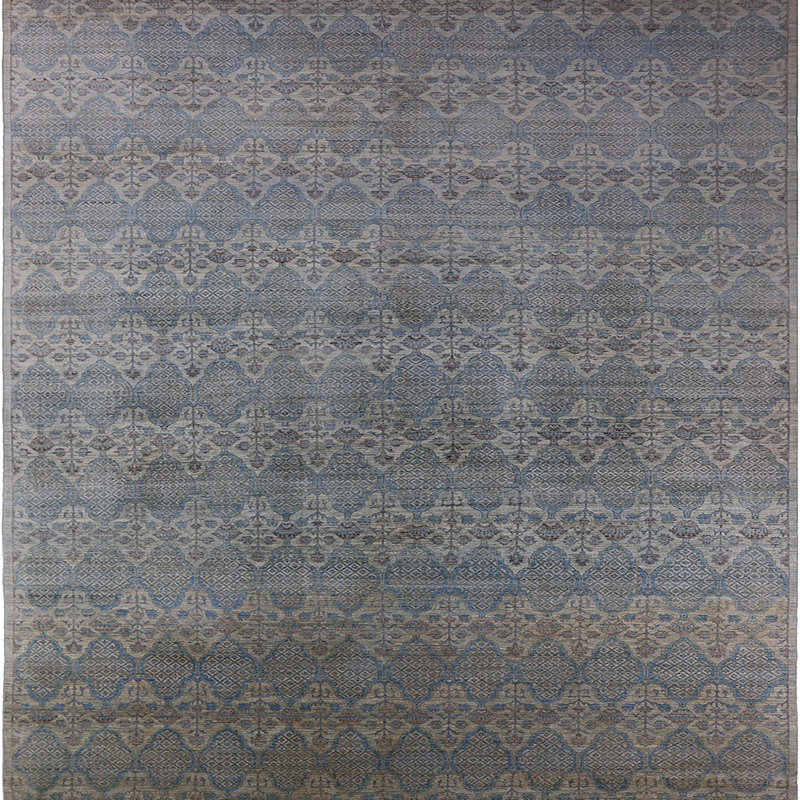 Tapis oriental gris foncé Grapeville, Carré 5 pi