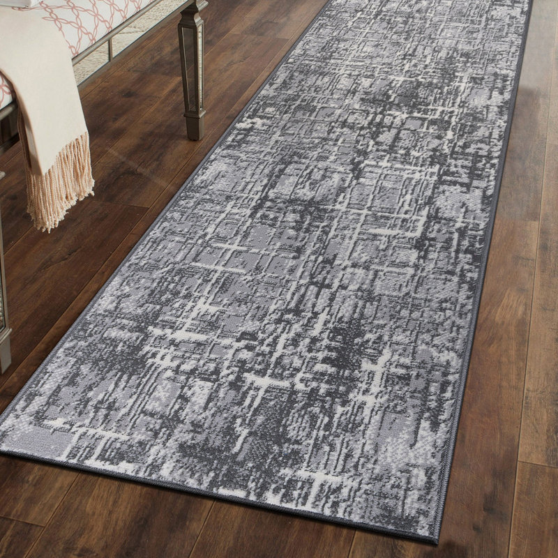 Dionta Abstract Performance Area Rug, Runner 2' x 7', Gray