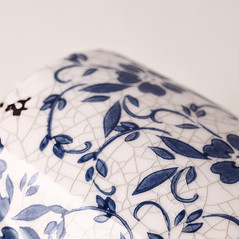 Hiltibrand Handmade Blue and White Porcelain Ceramic Table Vase