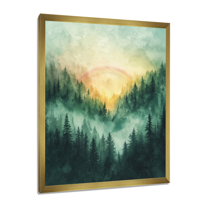 Goddart - Paysages, art mural, salon, H 32 po x l 24 po, Reproduction encadrée d'une seule photo, Doré