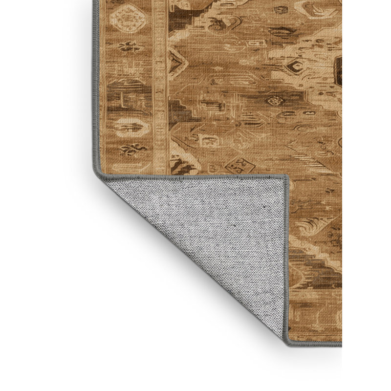 Tapis brun lavable à la machine, Rectangulaire 2 pi x 3 pi